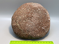 Rhyolite porphyry, red rock with white sprinkles of quartz and feldspars
